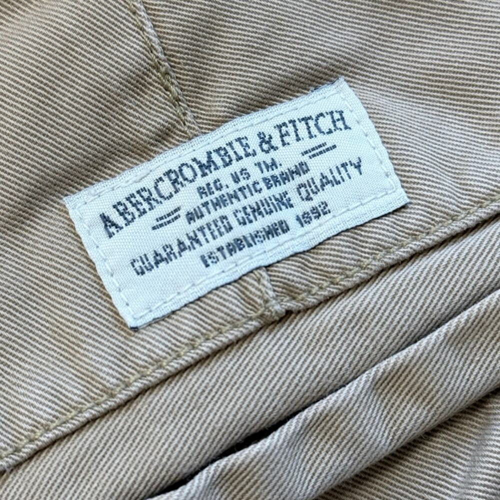 vintage 1990s ABERCROMBIE AND FITCH a&f wide leg khaki carpenter pants y2k - Picture 3 of 8